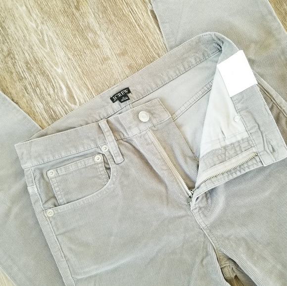 J. Crew Women's Stretch Corduroy Vintage Slim Straight Pants High Rise NWT Grey - Picture 7 of 16